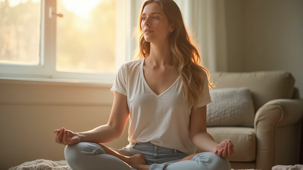 Persoon die zich ontspannen voelt na het toepassen van ademhalingstechnieken in een rustige omgeving met natuurlijk licht